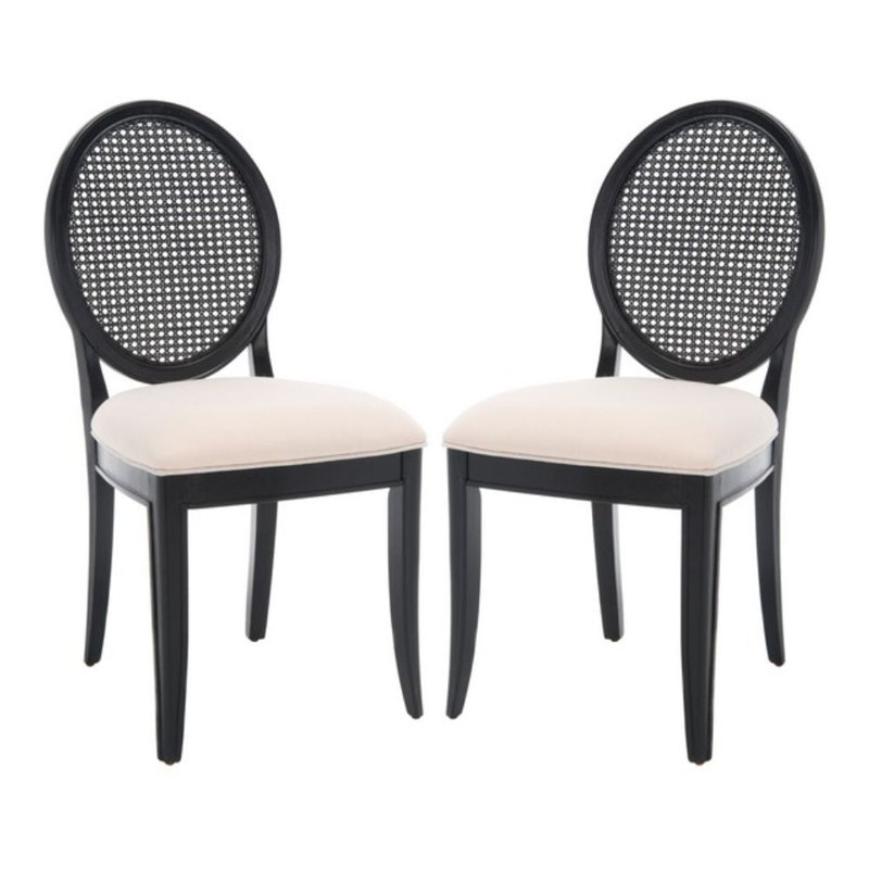 Chaise parsons capitonnée en tissu, Noir