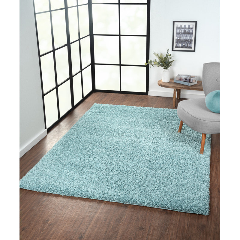 Shaggy Lush light blue Rug, Rectangle 160 x 230cm