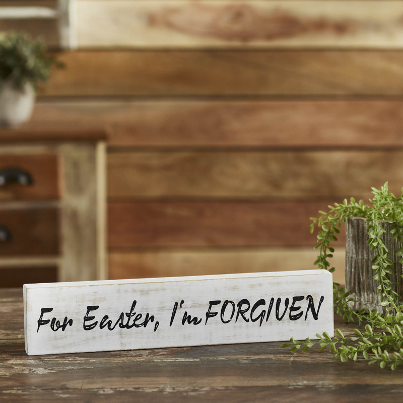 Panneau de bois «For For I For For I For For Pâques» 3 x 14