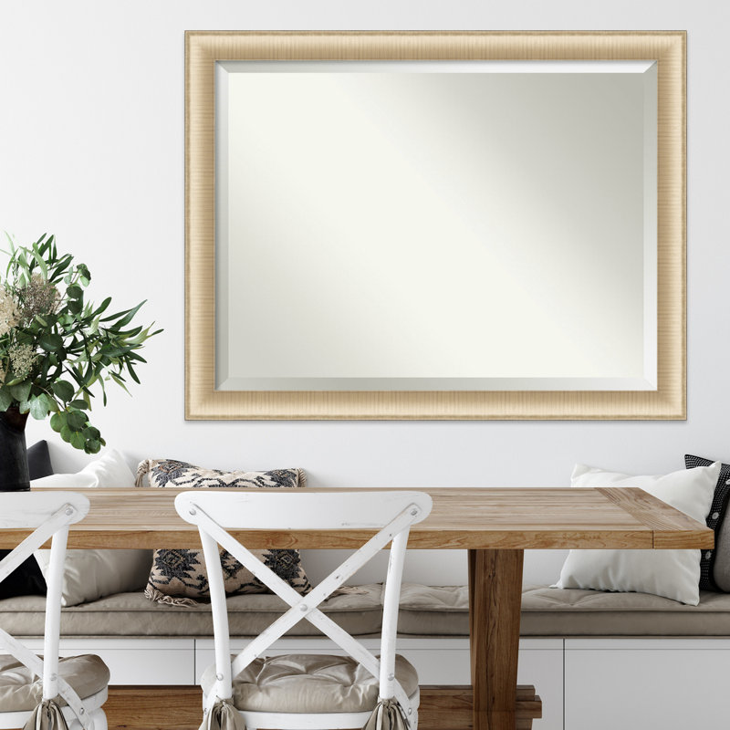 Miroir d'appoint mural Peltz, Or brossé, 34,75 po x 44,75 po