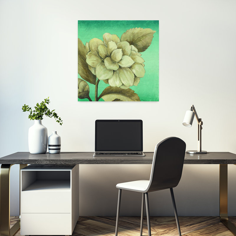 «Slow Dance II», délicate fleur de magnolia rétro, art naturel, H 18 po x l 18 po