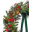 Magnolia Leaf, Eucalyptus, and Berry 28in Wreath, Pre-Lit with 35 LED Fairy Lights B/O