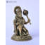 Petite statue de Hanuman assis de bonne qualité en bénédiction du geste de la statue en laiton doré du temple de la maison, cadeau DDD988