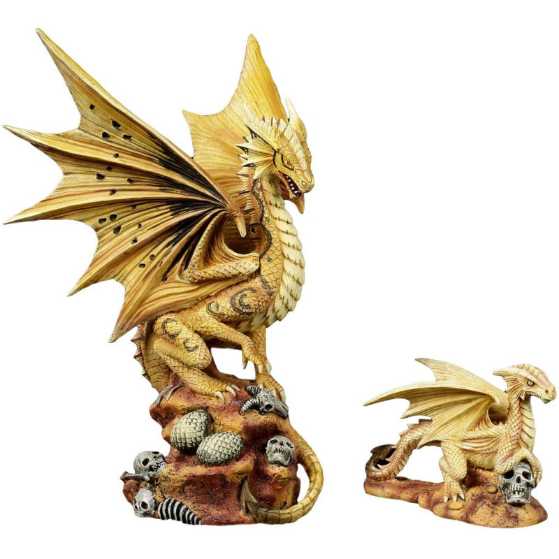 Ensemble de 2 figurines de dragon chaos du désert Philmont