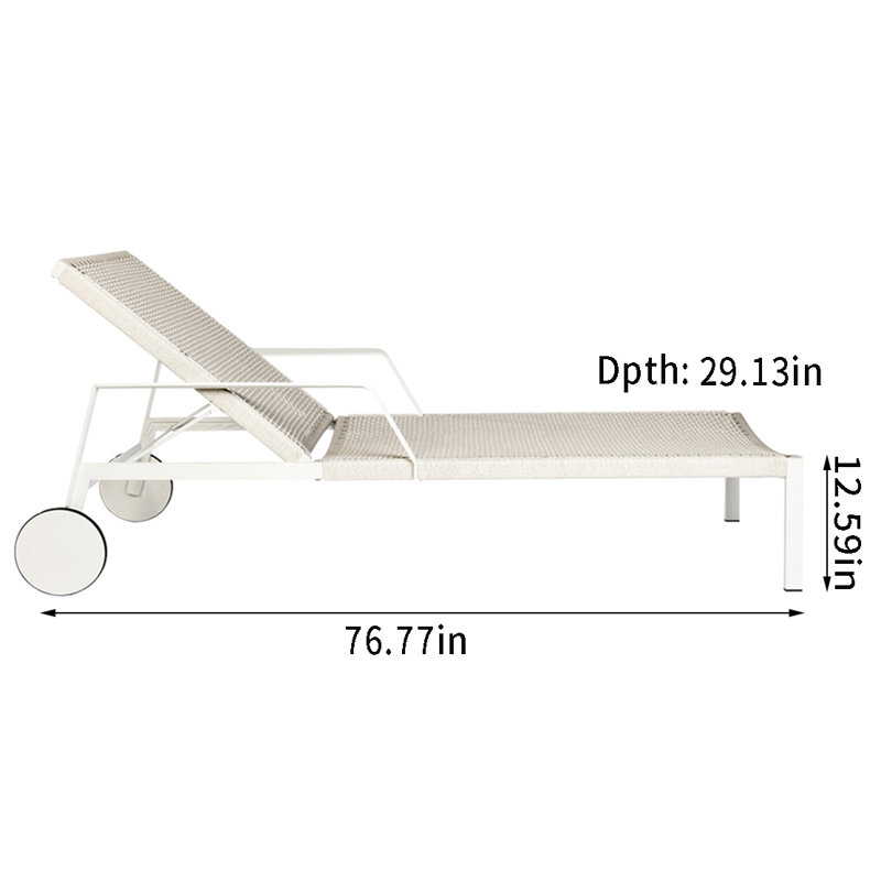 Chaise longue d'extérieur en alliage d'aluminium Satasha