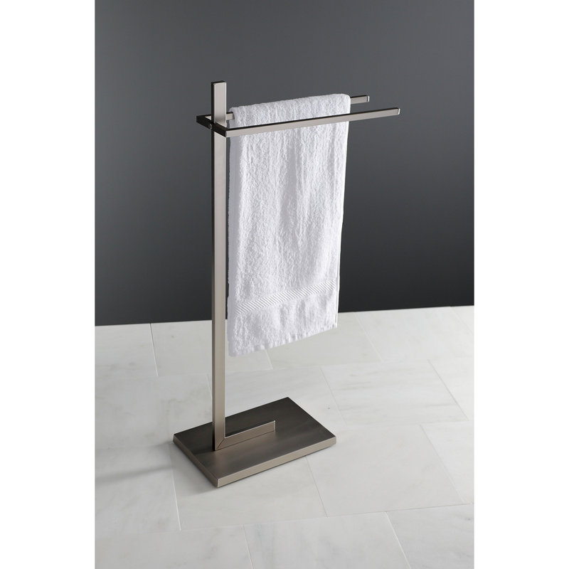 Kingston Brass Edenscape Freestanding Dual Towel Rack, Brushed Nickel