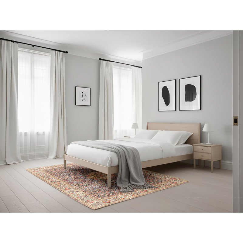 Tapis oriental beige / bleu / brun, Rectangle 5 pi x 7 pi