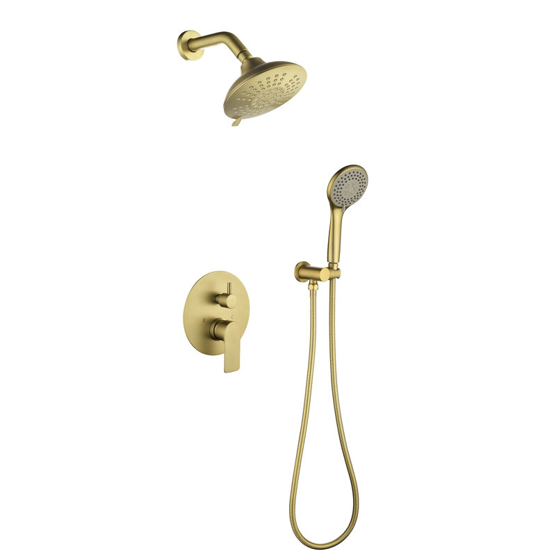 Pomme de douche murale 6 po avec douche à main à 3 réglages, Nickel brossé