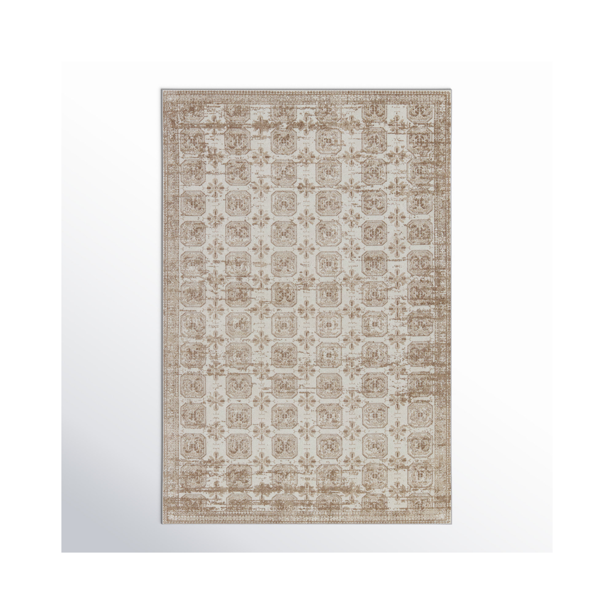 Phoebe Tan/Cream Rug, Rectangle 2' x 3'