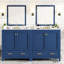 Armoire de salle de bain 60 po en bleu, avec double meuble-lavabo et fonction de rangement - Améliorez votre décor