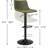 Ensemble de 2 tabourets pivotants en cuir Retro - hauteur réglable, dossier en L avec repose-pieds, vert rétro