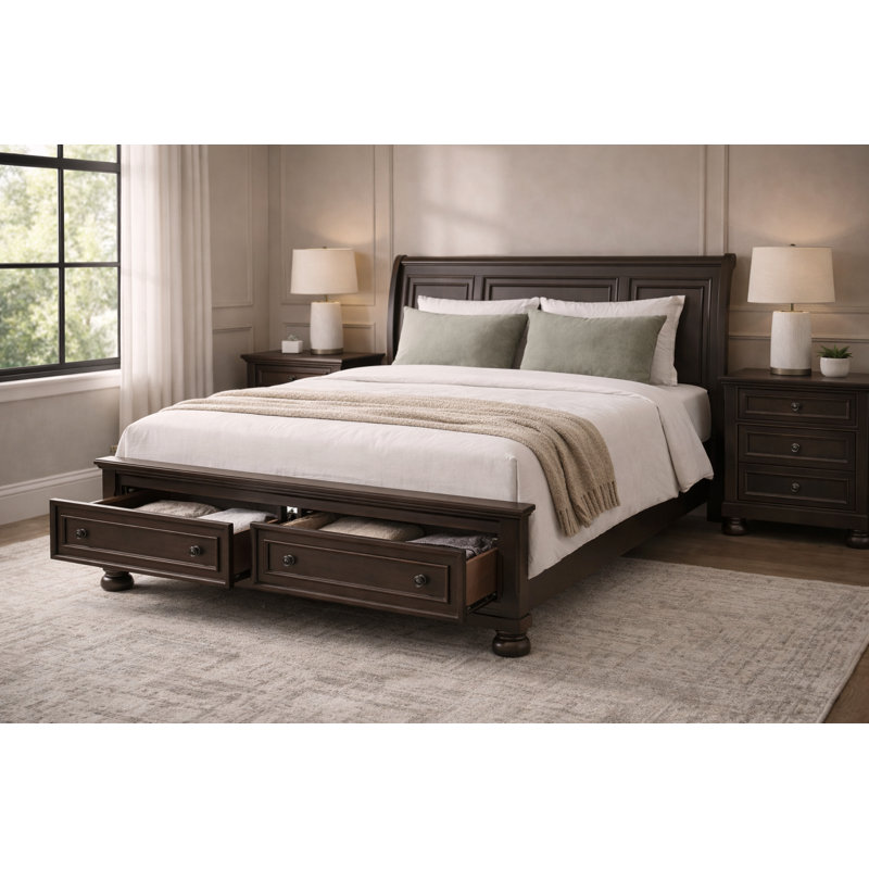 Dianna Sleigh Storage Bed, Queen