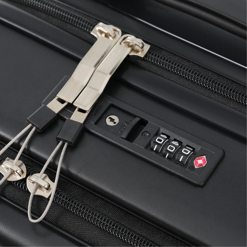 Ensemble de bagage à ouverture frontale 3 pièces, valise de transport rigide avec port USB, bagage extensible avec poignée et roulettes à verrou TSA