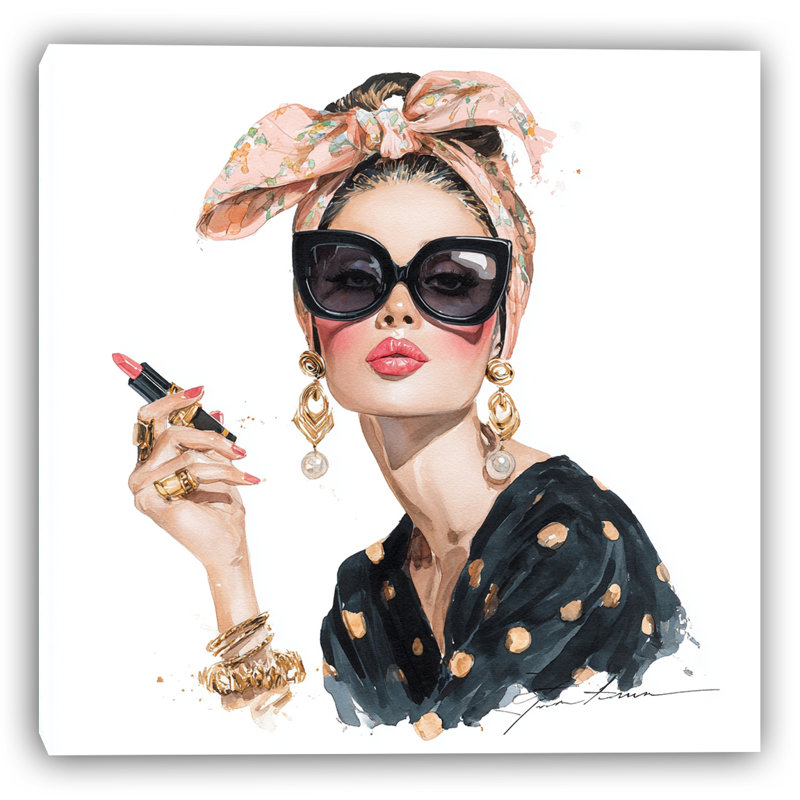 Art mural chic sur toile tendue à pois, H 30 po x l 30 po