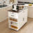 46" Kitchen Island On Wheels With Storage & Power Outlet - Movable Rustic Breakfast Bar Table (Not Include Stools)
