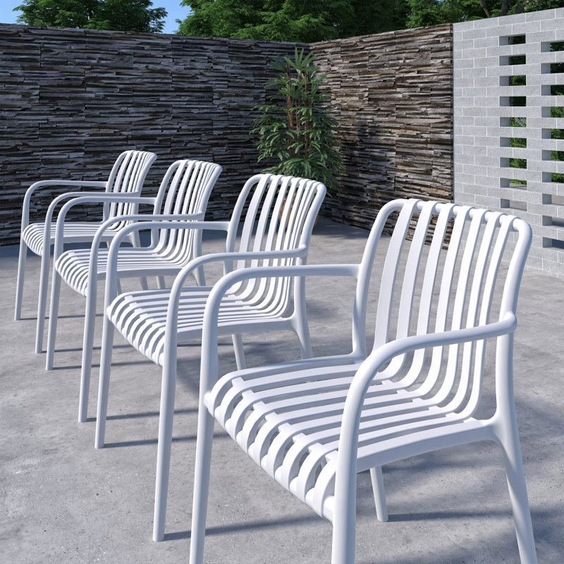 Amazonia 9Pc Juleriaque FSC Wood And And Resin Outdoor Patio Extendable Dining Set, White