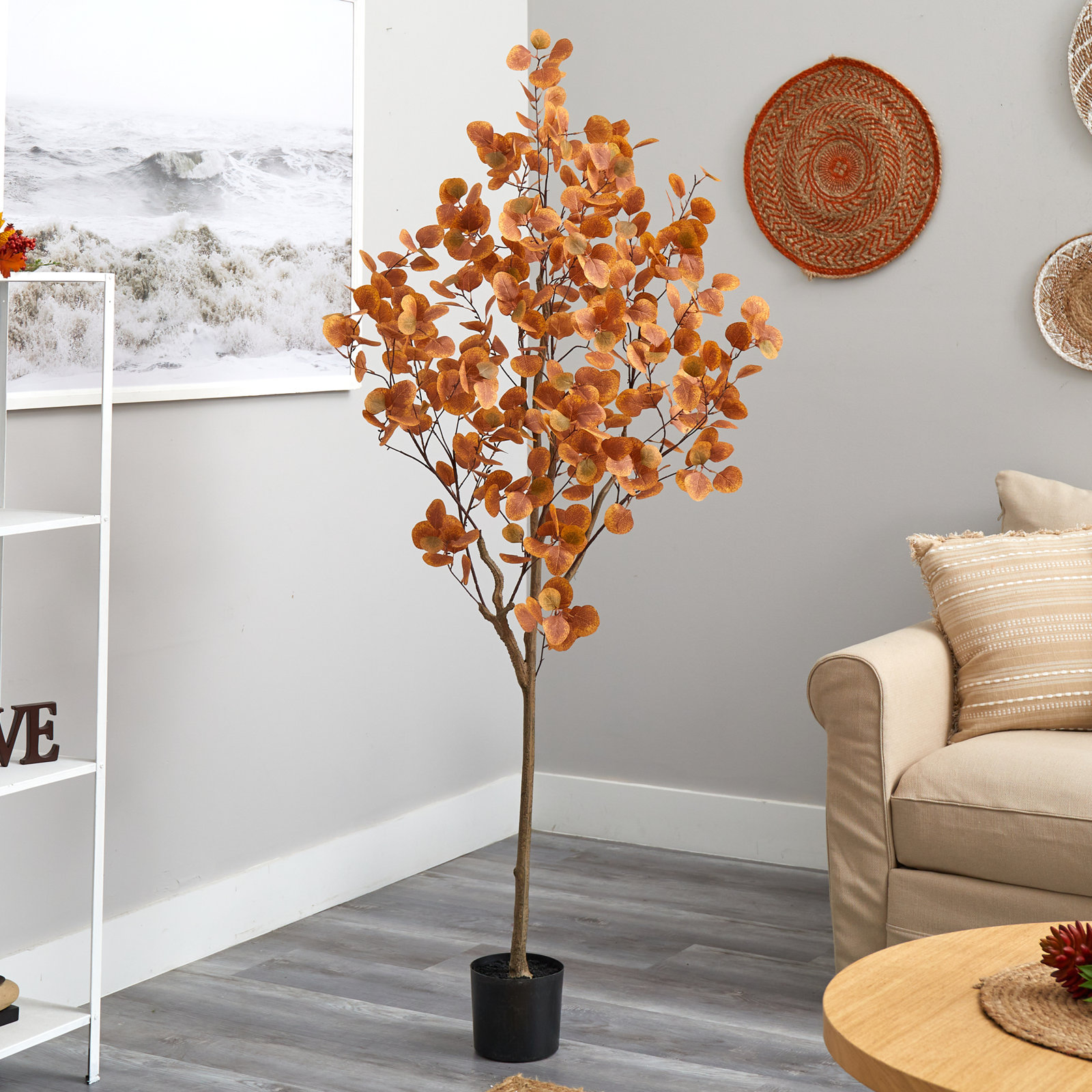 72'' Faux Eucalyptus Tree in Pot Liner