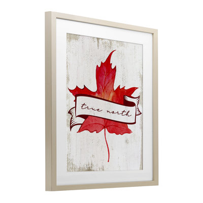 True North Maple Leaf Framed Print Under Glass, design by Lil' Rue