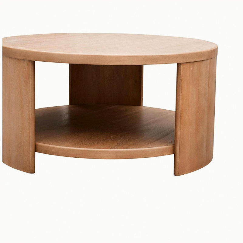 Round Coffee Table with Shelf