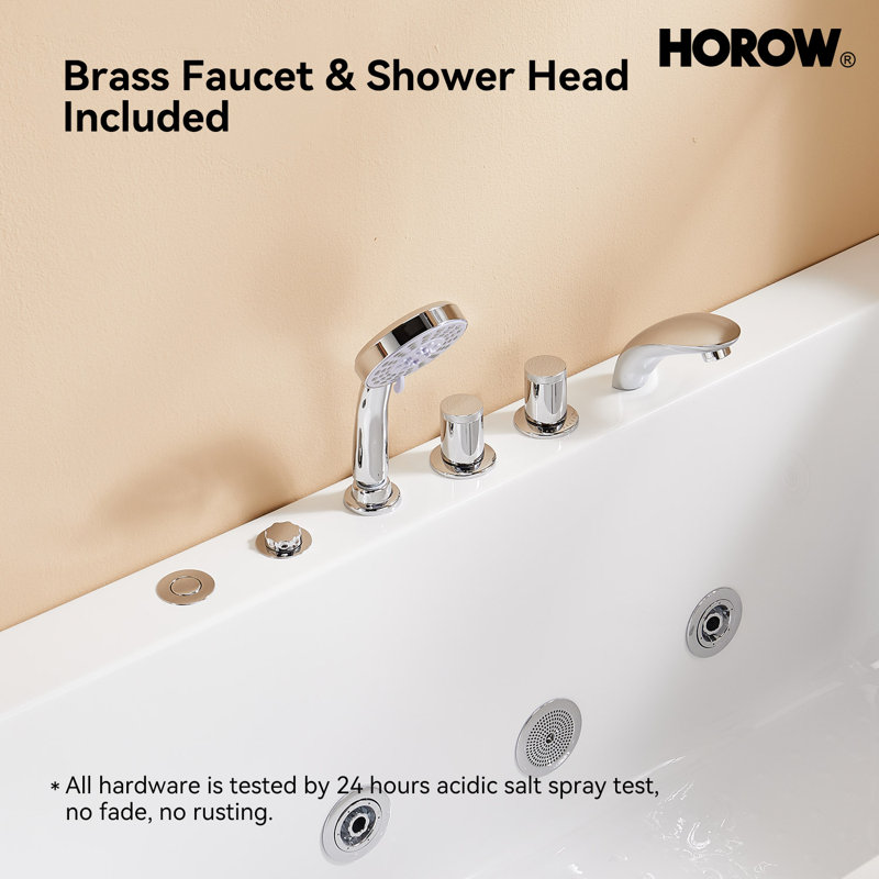 59" Whirlpool Bathtub With Right Drain, Right