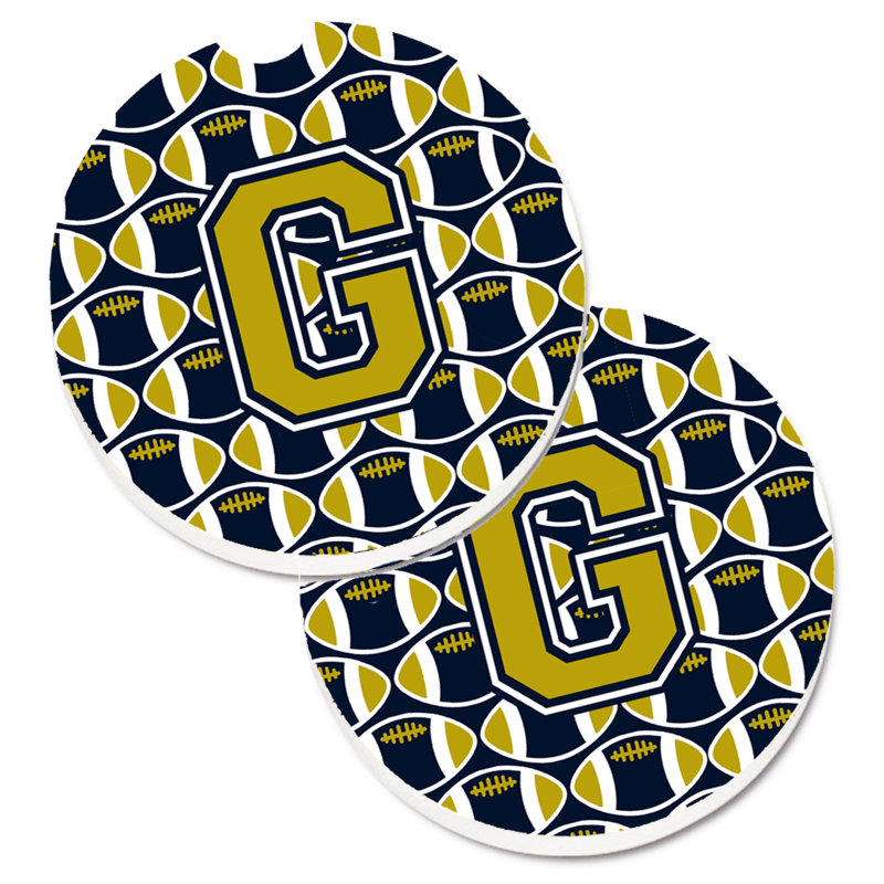 Sous-verre de football, G, Or / Bleu