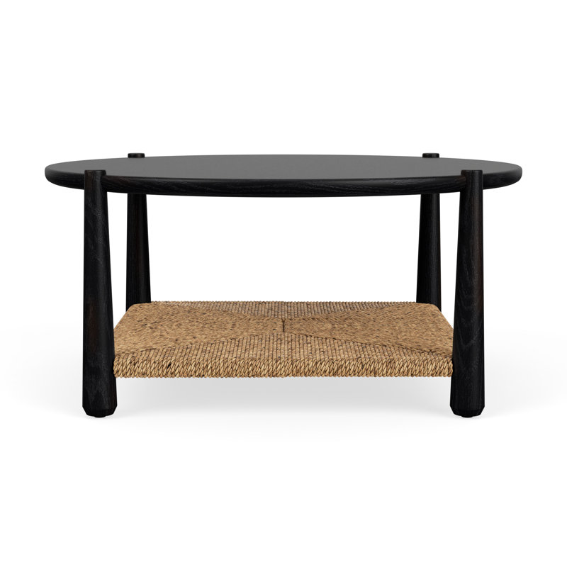 Black Oak and Rope Round Coffee Table