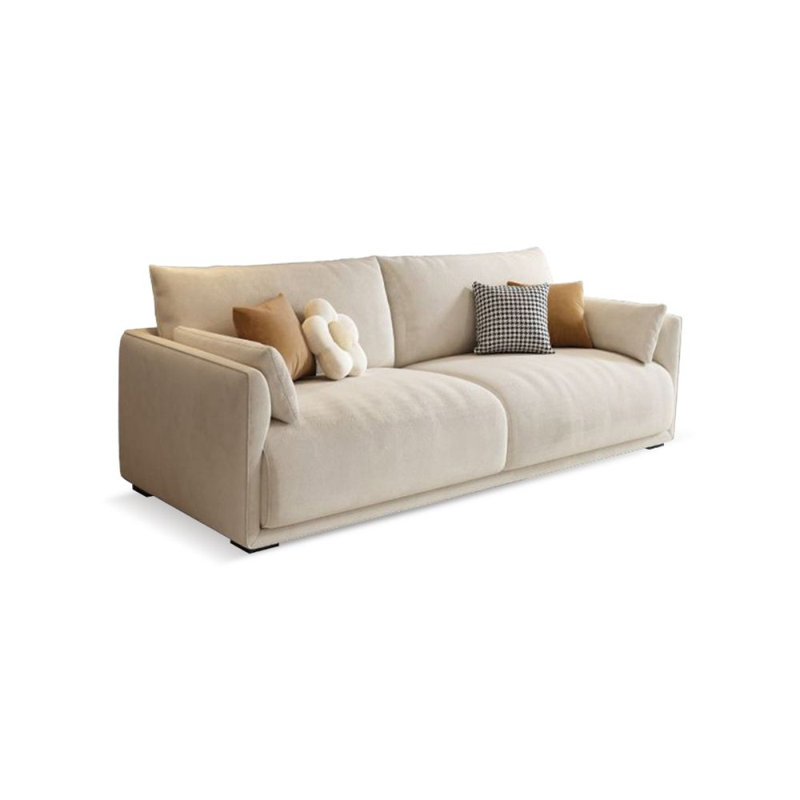 Canapé modulaire orange en cuir véritable, H 35,43 po x l 70,87 po x P 35,43 po