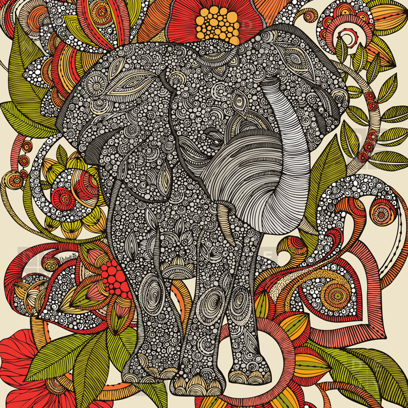Modern Shower Curtain, The Elephant 2