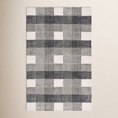 Hand-Tufted Wool Plaid Rug