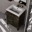 Meuble-lavabo en chêne brun avec plateau en acrylique, 24 po L 18 po x P 18 po, miroir, robinet inclus
