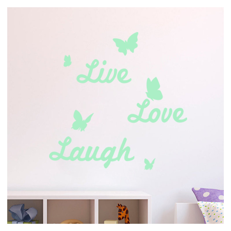 Décalcomanie murale lumineuse de rire live love