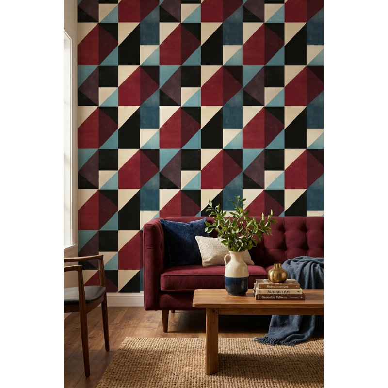 Papier peint moderne Mid Century, Non tissé, non collé