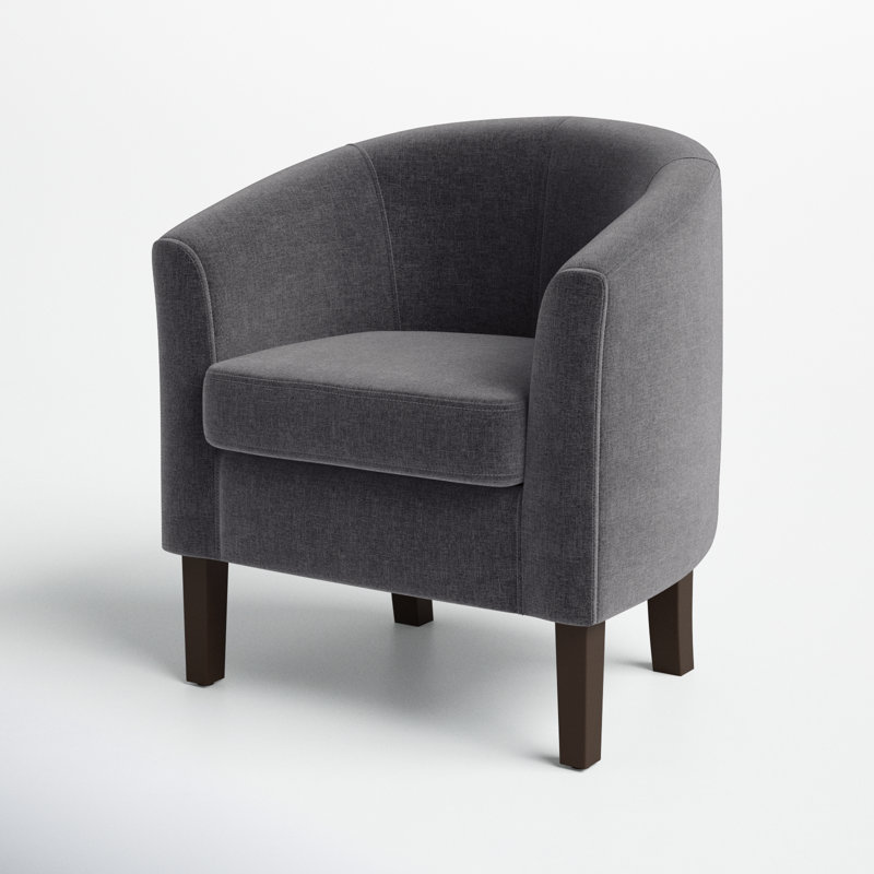 Fauteuil demi-tonneau de 26,77 po Munson, Lin gris