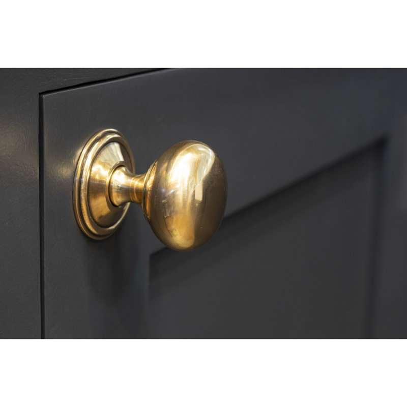 Oval Mushroom Knob, Polished Bronze, 3.8cm