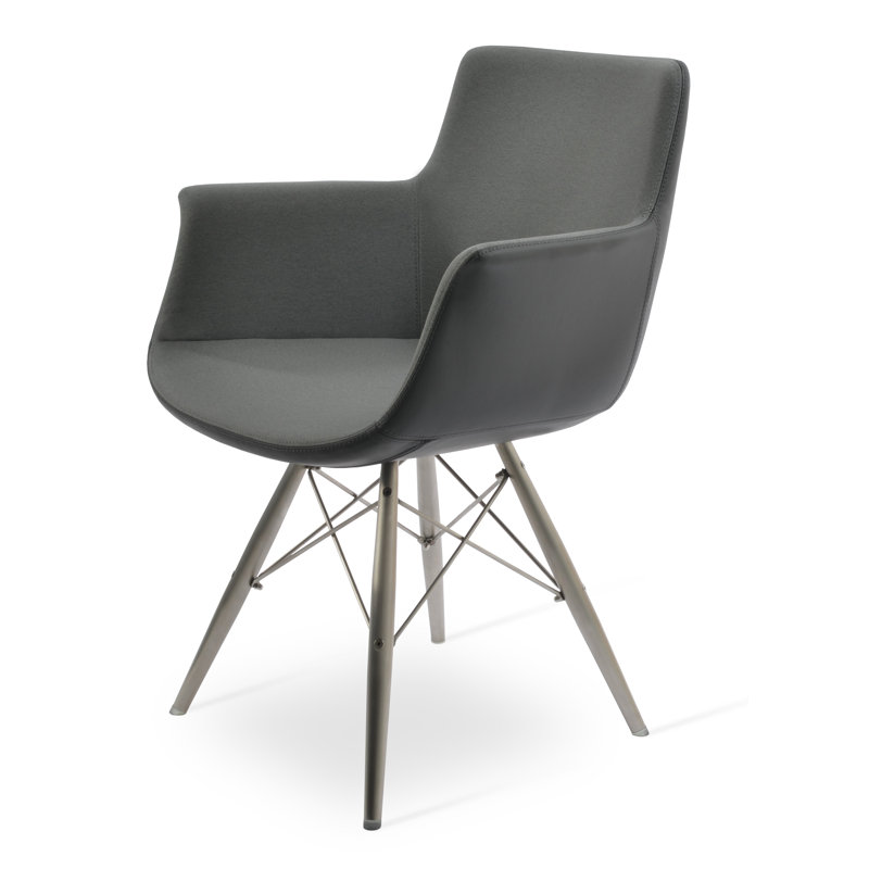 Chaise Bottega, Laine argentée, Acier inoxydable