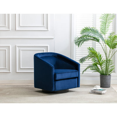 Aloisa Velvet Swivel Barrel Chair