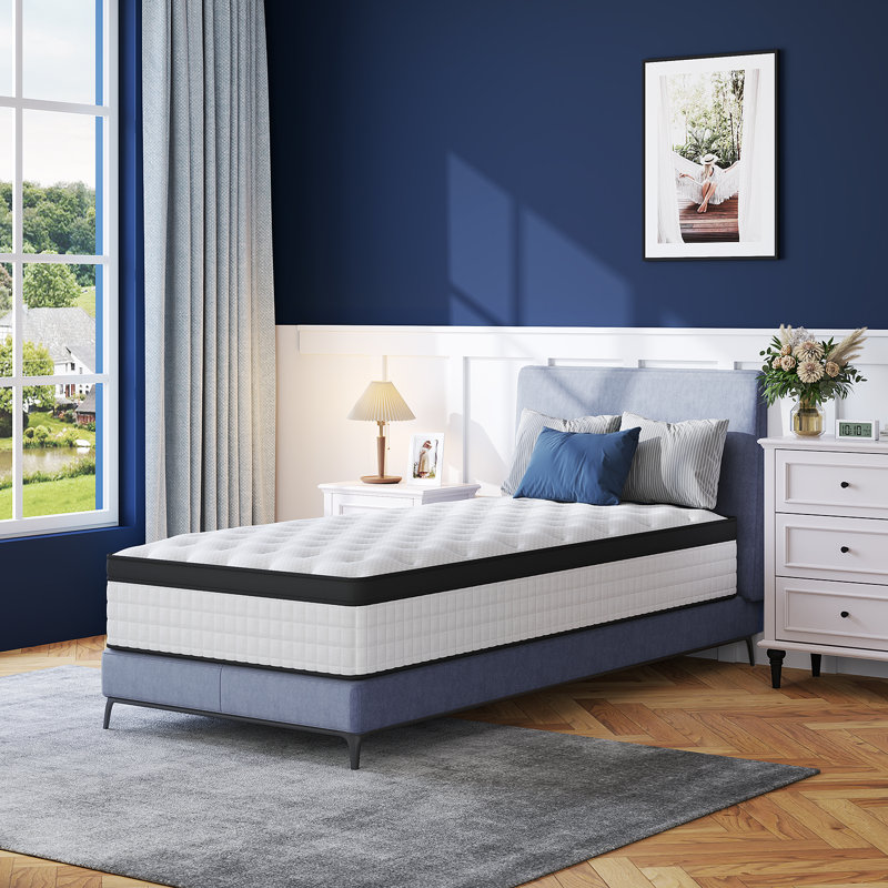 25cm Medium Hybrid Mattress – Memory Foam & Pocket Spring Mattress in a Box, Single (3')