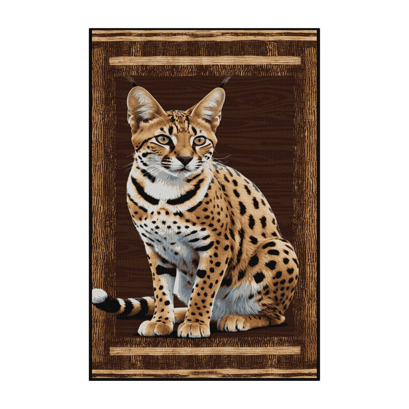 Washable Savannah Cats Area Rug, Rectangle 4' x 6'