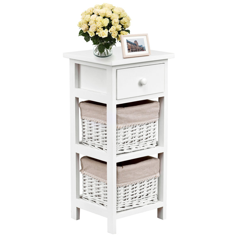 Charlottesville Side Table with Storage, White