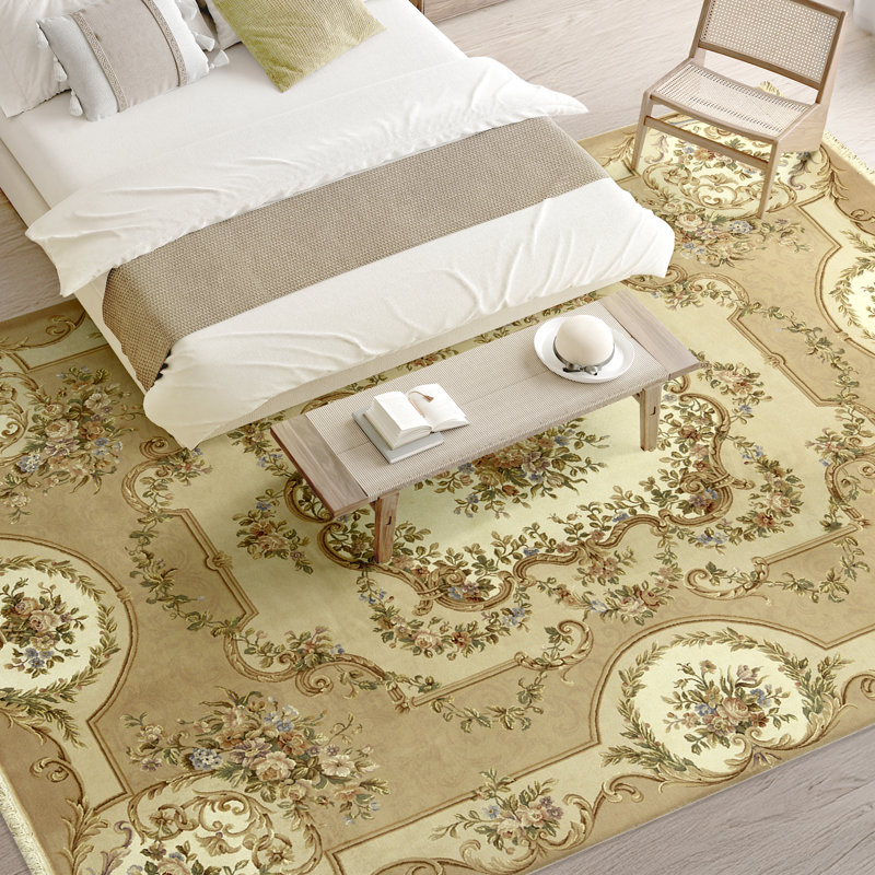 Tapis beige noué à la main de haute qualité