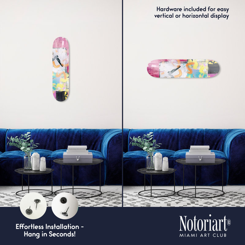 «Notoriart Modern Abstracts Acrylique», planche à roulettes, 1 pièce 8 po x 32 po, When Hope Paints II