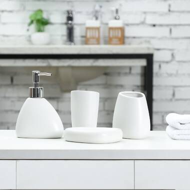 Obsa 4 Piece Bathroom Accessories Set Ebern Designs Color: Milky White