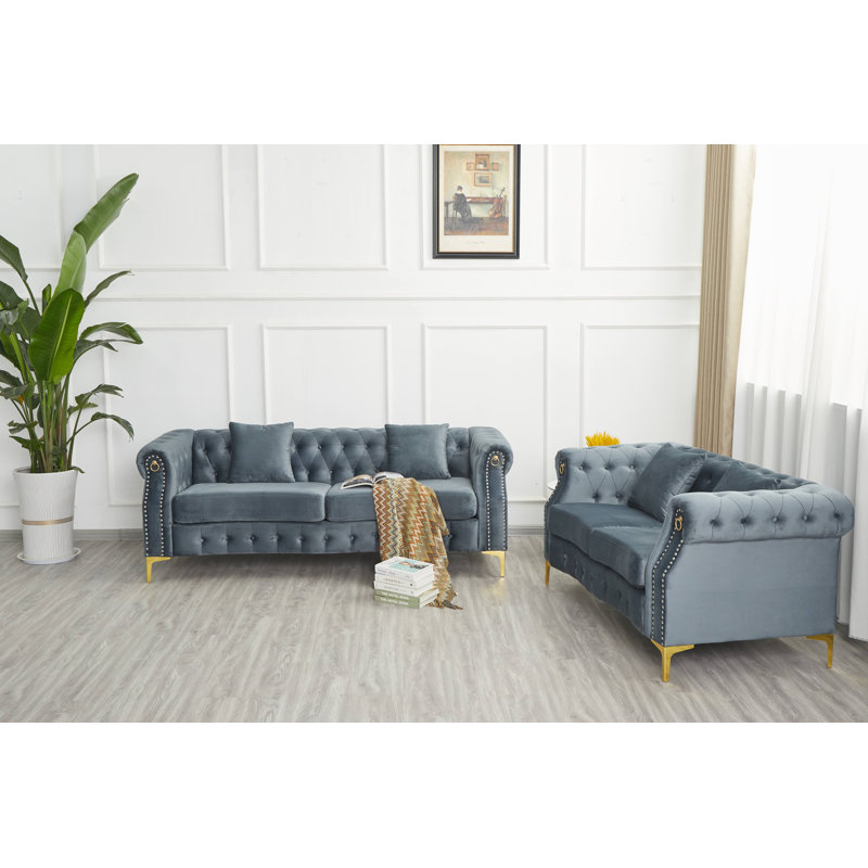 Ensemble de salon rembourré 2 pièces , Beige