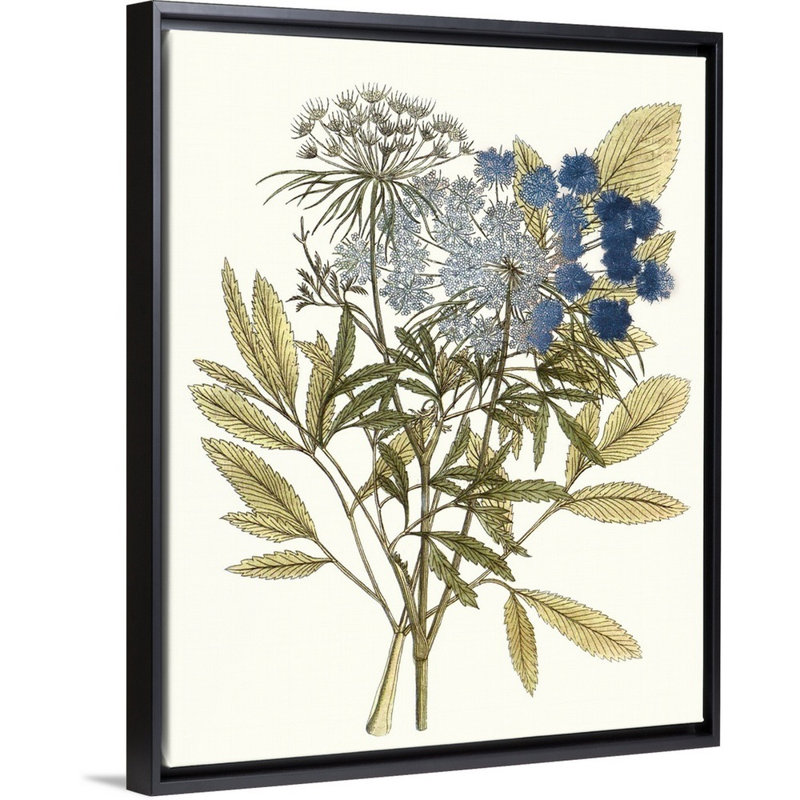 Lacy Leaves I, art mural sur toile, H 16 po x l 13 po, Toile avec cadre noir