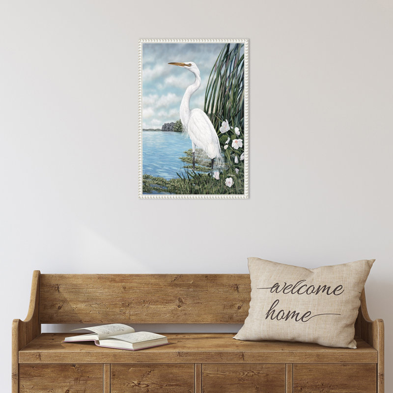 Grande aigrette blanche par James Harris par James Harris, H 23 po x l 16 po x P 2 po