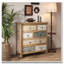 Commode d'appoint en bois avec 6 tiroirs, commode de rangement rustique multicolore sculptée pour chambre à coucher, salon, décor de style maison de campagne