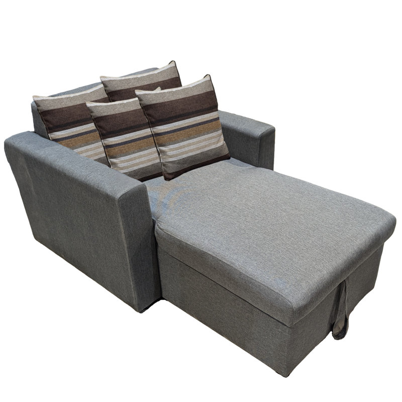 Niswger Chaise Lounge with Storage, Gray