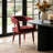 Modern 79" Oval Dining Table Set With 6 Velvet Dining Armchairs-1777344445