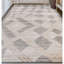 Hand Knotted Geometric Area Rug in Beige/Gray-187549734