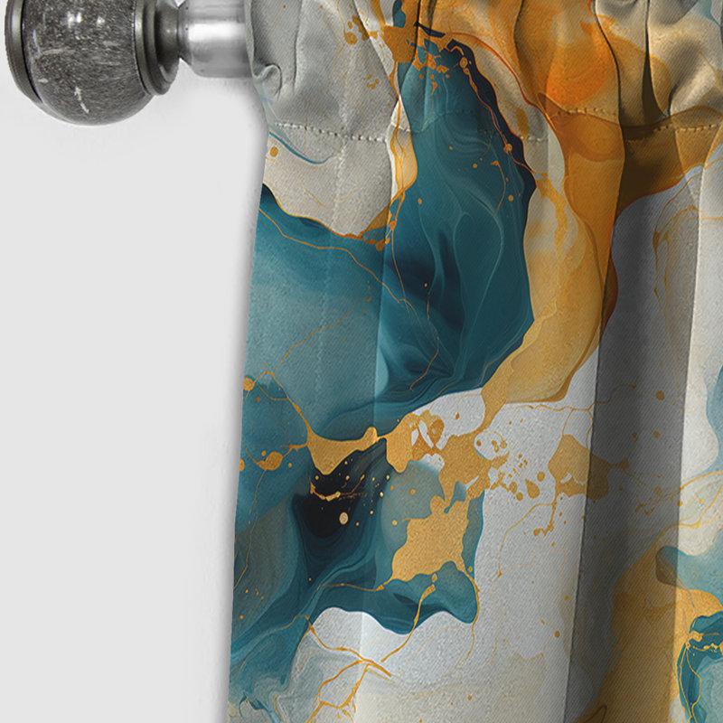 Rideau occultant en marbre or artistique Elegance Marble Grace I - abstrait, L 52 po x L 90 po